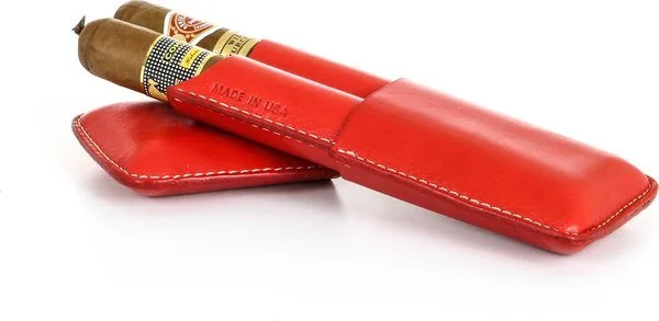 Reinhold Kühn Double pochette à cigare Smooth Top Rouge