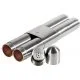 Etui double Adorini acier inoxydable finition satin/cèdre