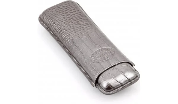 Etui à cigares Romeo y Julieta en cuir 2 cigares argenté