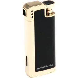 perfectSmoke briquet pipe avec amortisseur de tuyau intégré or noir
