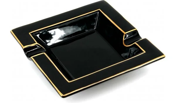 Cendrier à cigares Quadratic Gold peint en noir