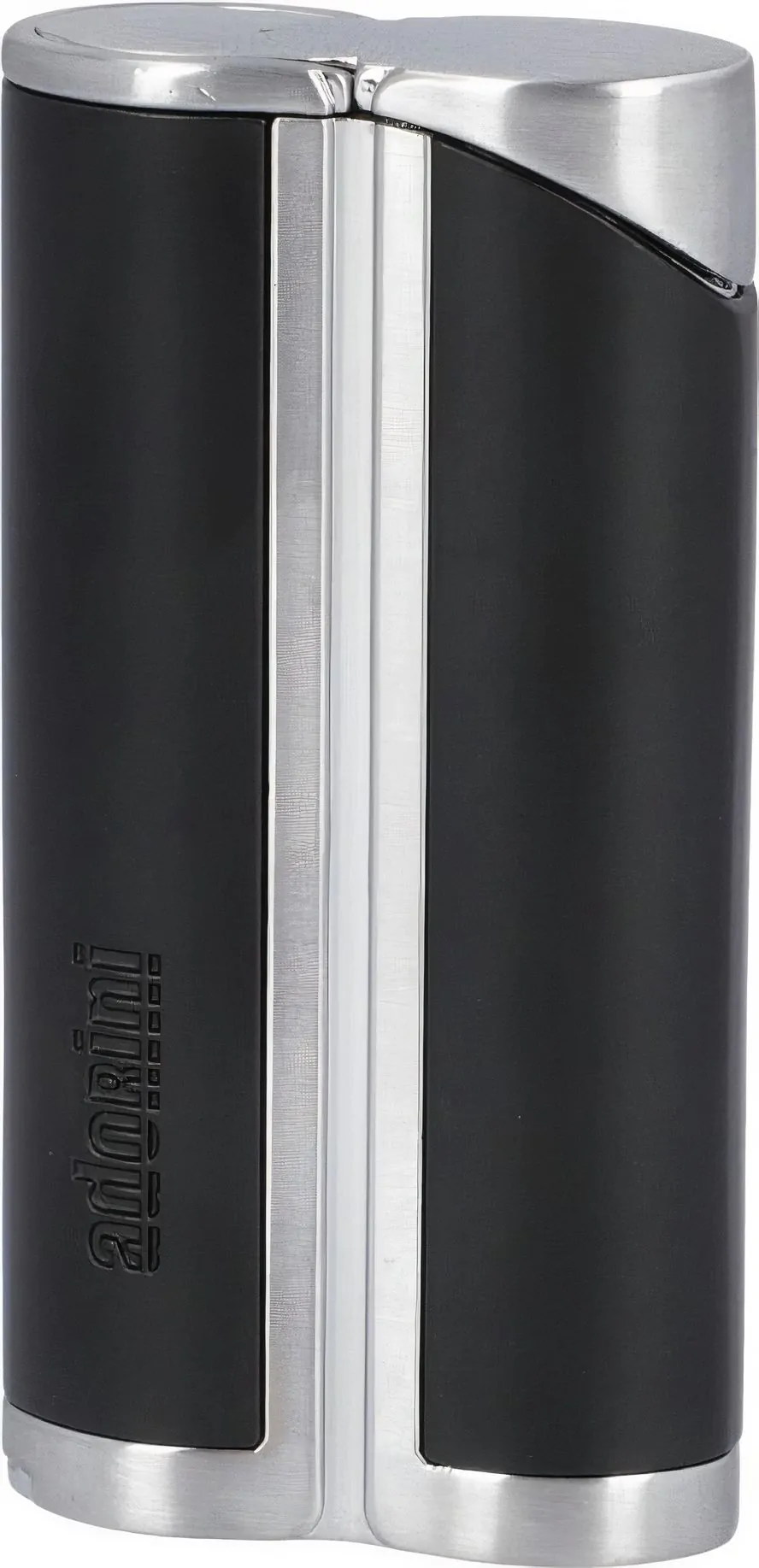 adorini Briquet courbé à jet unique noir / argent satiné avec poinçon pour  cigare