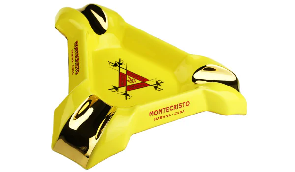 Cendrier Montecristo jaune-or 3 cigares