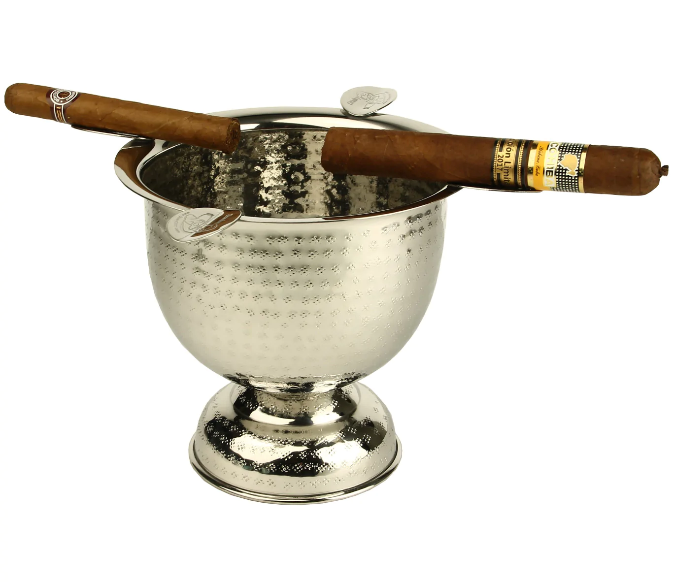 Cendrier Stinky Cigar grand en acier inoxydable martelé