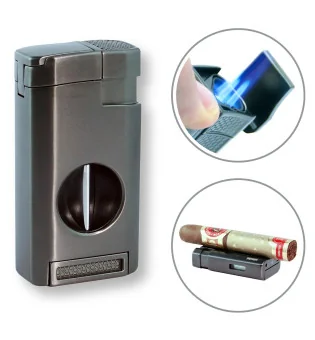 adorini Triple Jet Briquet V-Cut Gun Metal