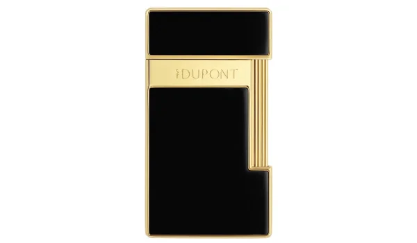 S.T. Dupont Slimmy Briquet Noir Laqué Or 028222