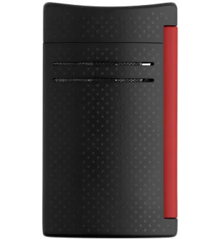 Briquet S.T. Dupont Maxijet noir mat et rouge à effet poinçonné