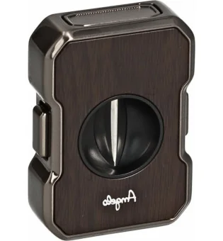 Coupe-cigare Angelo V-Cut anthracite avec grain de bois