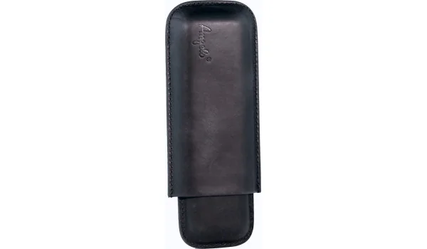 Etui à cigares Angelo noir 2 cigares cuir