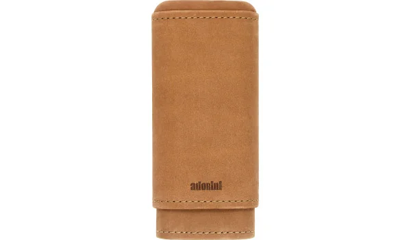Etui adorini en cuir véritable marron pour 2-3 cigares