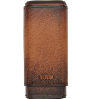 adorini Étui en cuir véritable vintage 2-3 Cigares marron