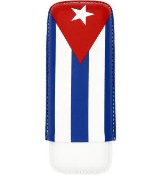 Étui à cigares Cuban Flag pour 2 cigares