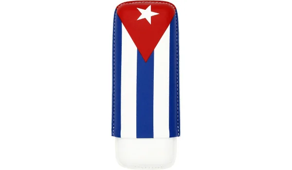 Étui à cigares Cuban Flag pour 2 cigares
