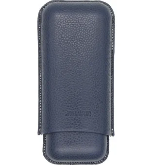 Étui à cigares double en cuir Jemar Edge Beruga Bleu 464/2