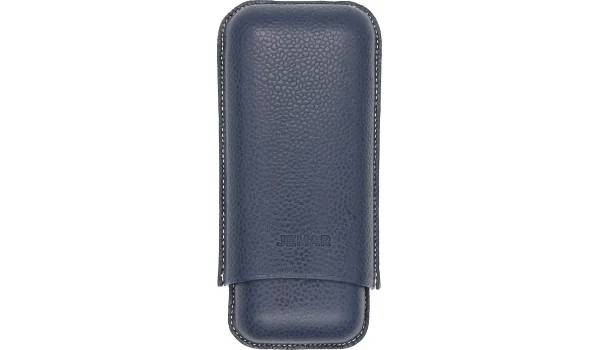 Étui à cigares double en cuir Jemar Edge Beruga Bleu 464/2