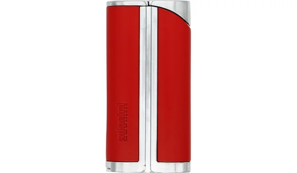 Briquet adorini Single Jet  Curve rouge / argent satiné avec poinçon à cigare photo 5