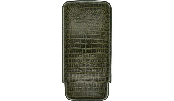 Étui à cigares Hoyo de Monterrey en cuir vert, 3 pièces.