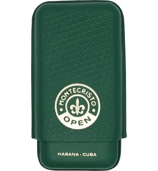 Étui à cigares Montecristo Open en cuir vert, 3 pièces.