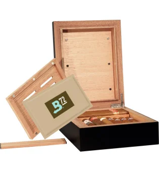 BigSmoke Humidor Mini Black avec pack Boveda 72%