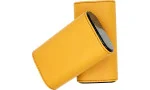 Étui à cigares en cuir jaune / carbone photo 5