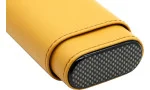 Étui à cigares en cuir jaune / carbone photo 8