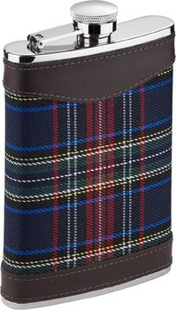 Flacon cuir/motif plaid